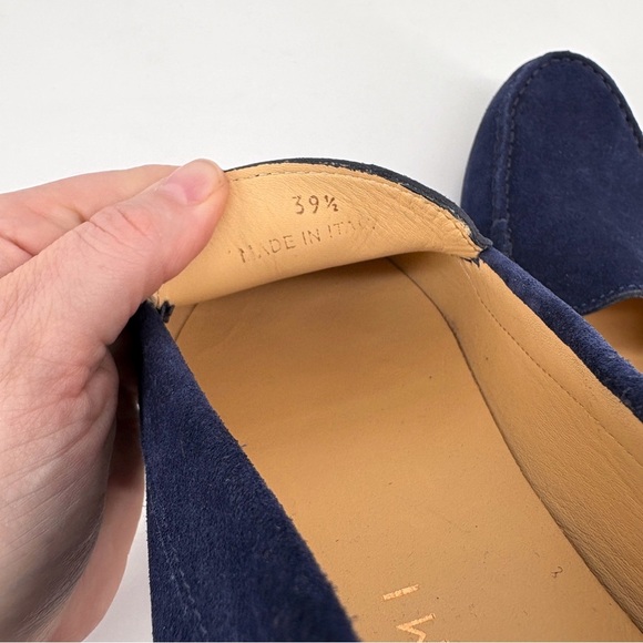 M. GEMI | The Felize Suede Moccasin Driving Loafer in Blue | Sz 8.5 Wide - Picture 14 of 16